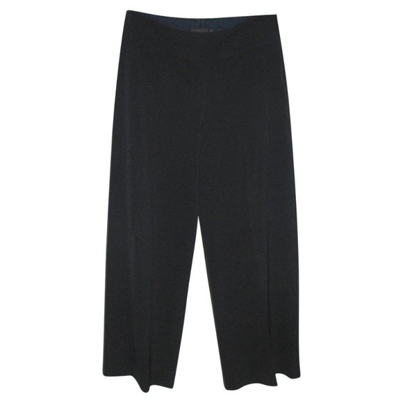 St. John Collection By Marie Gray Culottes Crop Pants SZ 8 Black Knit - Picture 2 of 7
